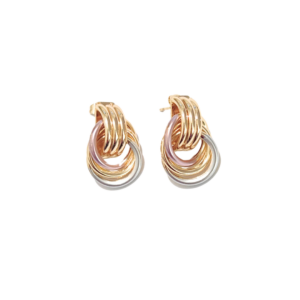 ANILLADOS DE COLORES | Aretes pegaditos - Medianos | Laminado en oro