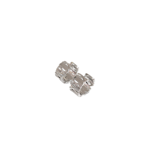 CRUZADITOS PLATEADOS 3 | Aretes huggies tipo arracadas - Chicos | Laminado en rodio