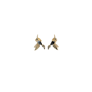 COLIBRÍES AZULES | Aretes - Chicos | Laminado en oro