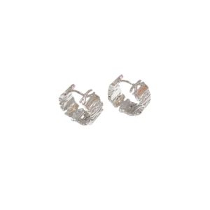 CRUZADITOS PLATEADOS 2 | Aretes huggies tipo arracadas - Medianas | Laminado en rodio