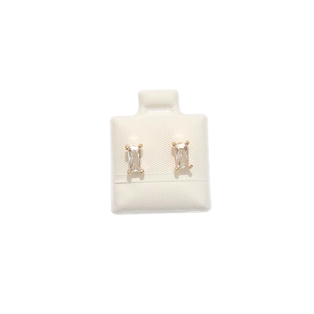PIEDRAS ALARGADAS | Aretes tipo broquel - Chicos | Laminado en oro