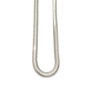SILI PLANA PLATEADA 60 | Cadena plana - 60 cm de largo + 5 cm de extensión | Baño de rodio