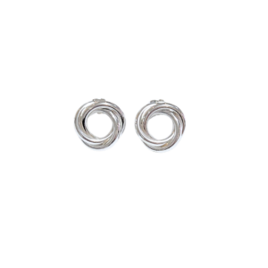 NUDOS ABIERTOS PLATEADOS | Aretes pegaditos - medianos | Baño de rodio