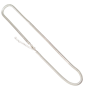 SILI PLANA PLATEADA 45 | Cadena plana - 45 cm de largo + 5 cm de extensión | Baño de rodio