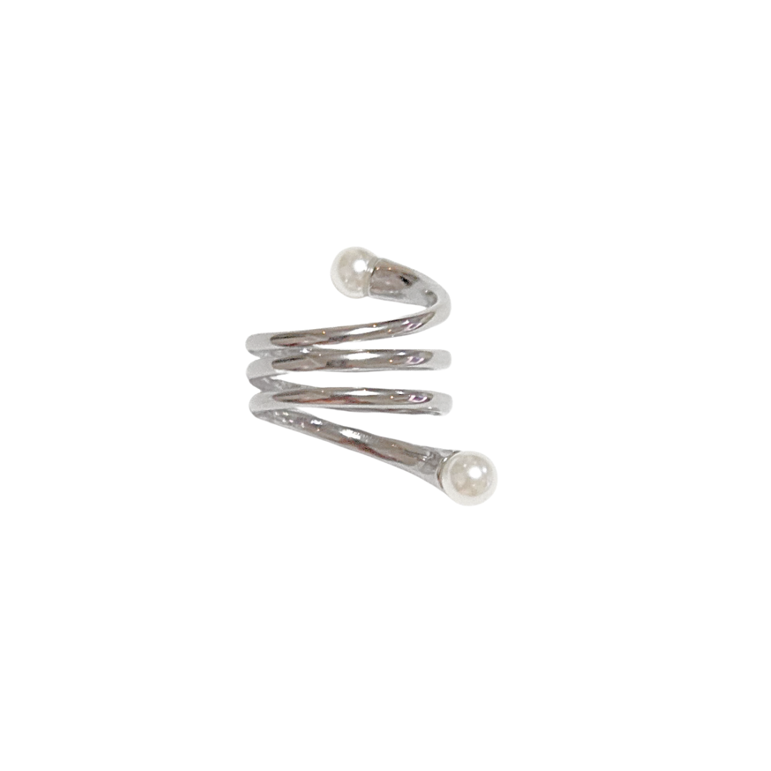 ESPIRAL PLATEADO | Anillo ancho - No. 8 | Acero inoxidable - Imagen 3