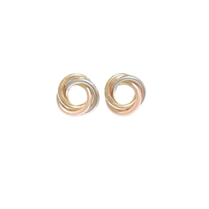 NUDOS ABIERTOS ESMALTADOS | Aretes pegaditos - medianos | Oro laminado