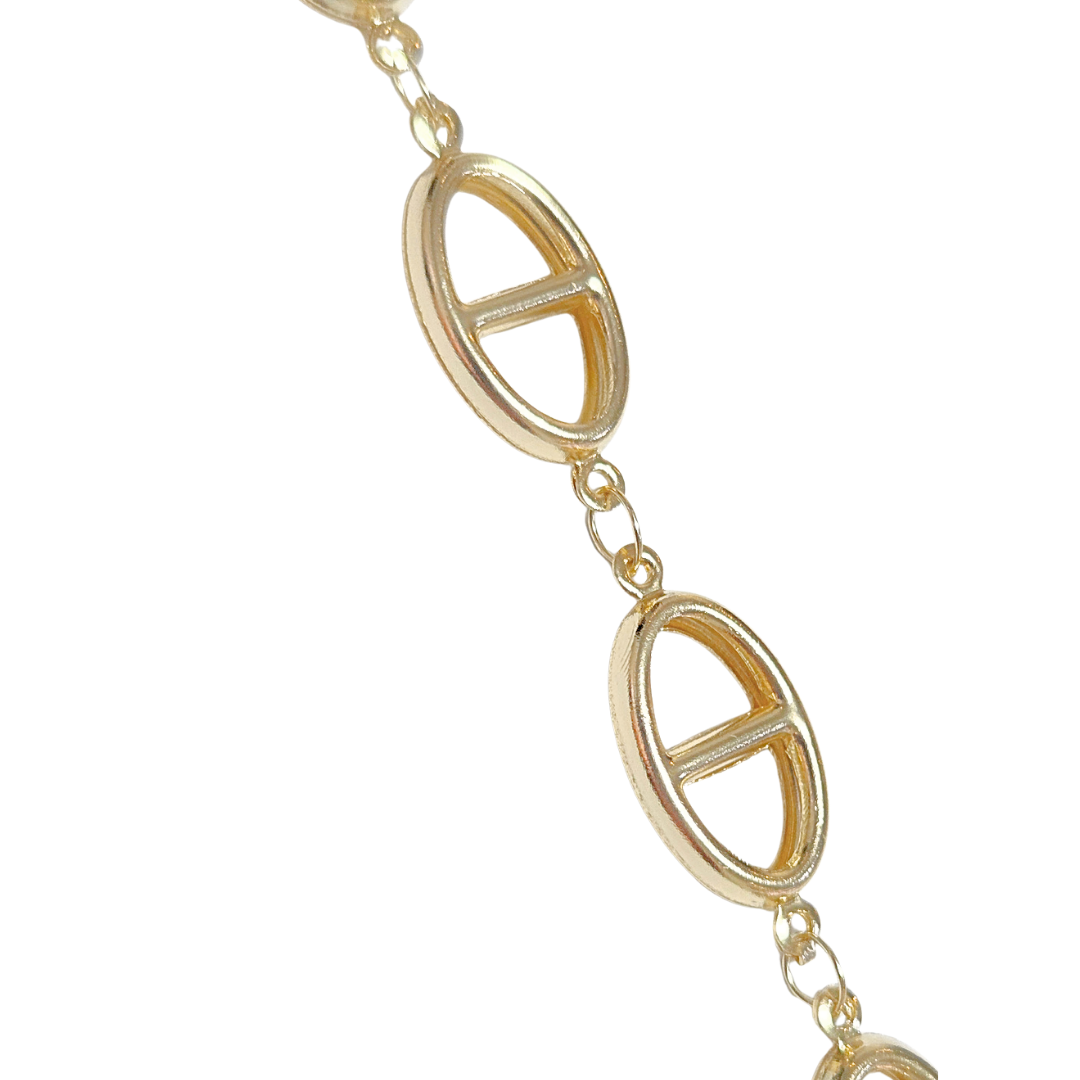 TAP OVALADA Y DELGADA | Pulsera ligera - 19 cm de largo + 5 cm de extensión | Laminado en oro - Imagen 3