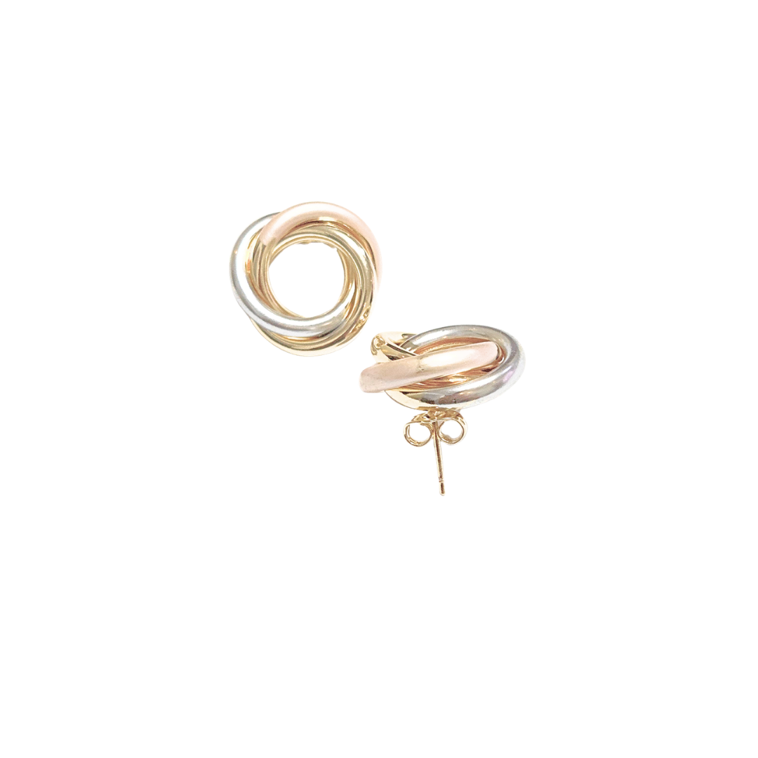 NUDOS ABIERTOS ESMALTADOS | Aretes pegaditos - medianos | Oro laminado - Imagen 3