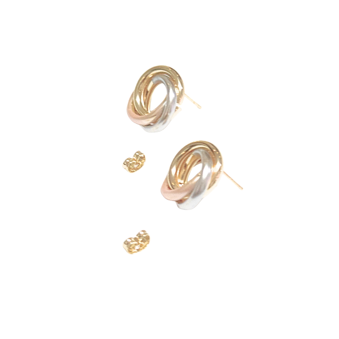 NUDOS ABIERTOS ESMALTADOS | Aretes pegaditos - medianos | Oro laminado - Imagen 2