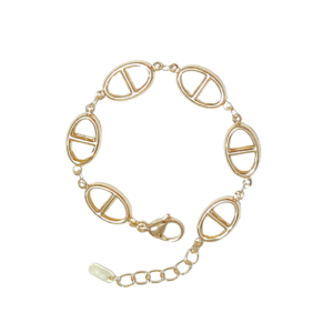 TAP OVALADA Y DELGADA | Pulsera ligera - 19 cm de largo + 5 cm de extensión | Laminado en oro