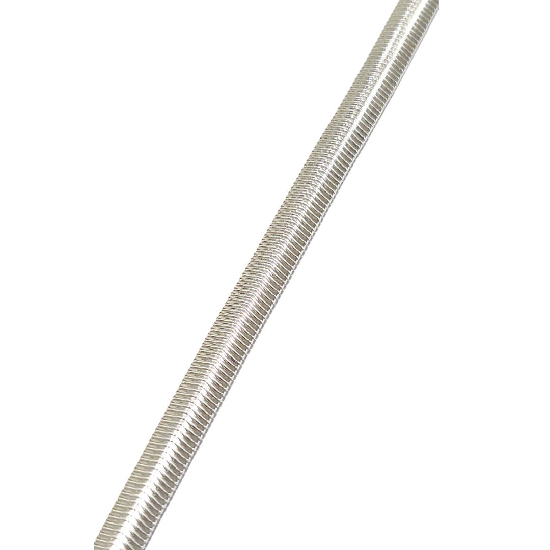 SILI PLANA PLATEADA 45 | Cadena plana - 45 cm de largo + 5 cm de extensión | Baño de rodio - Imagen 2