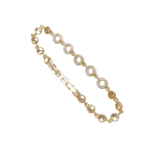 TIPI REDONDITA | Pulsera redondeada - 20 cm de largo de broche desmontable para hacerla de 18 cm. | Laminado en oro