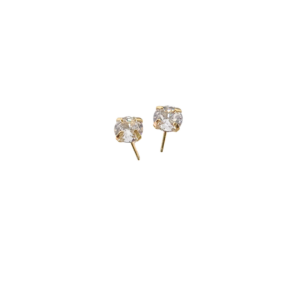 PIEDRAS CIRCULARES TRANSPARENRES | Aretes pegaditos - Chicos | Laminado en oro