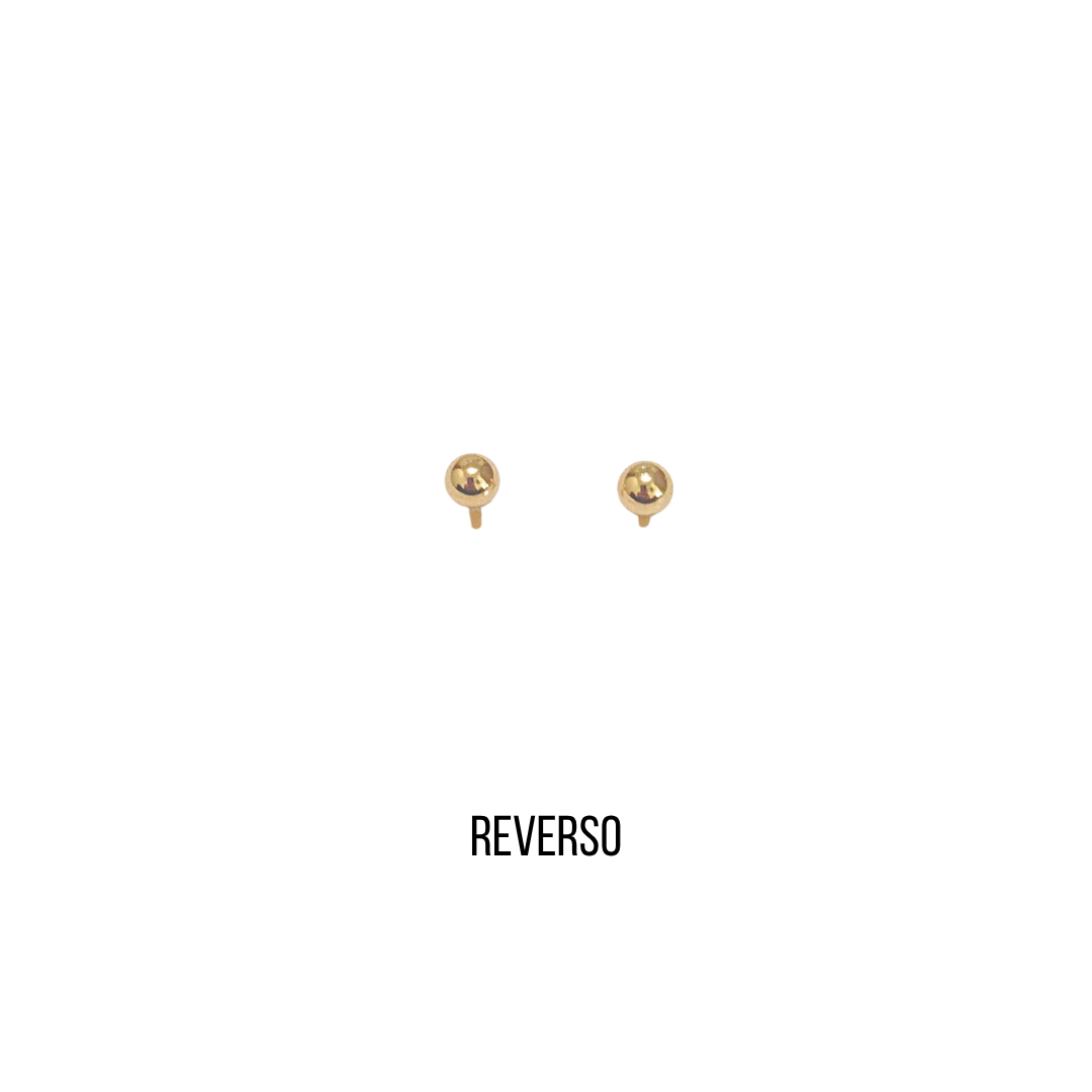 PIEDRAS ALARGADAS | Aretes tipo broquel - Chicos | Laminado en oro - Imagen 3