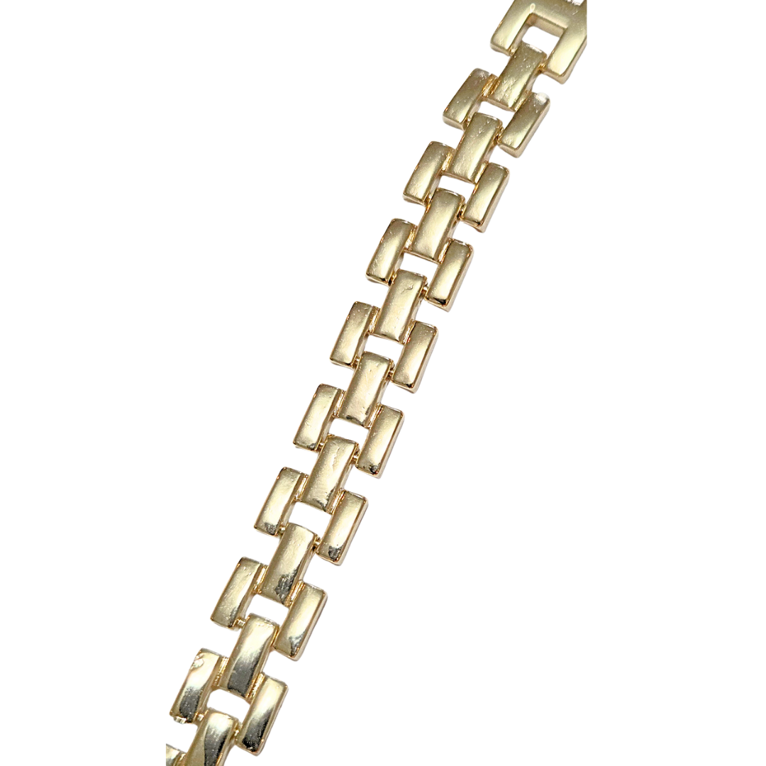 ALIMA PLANA | Pulsera ancha - 20 cm de largo de broche desmontable para hacerla de 18 cm. | Laminado en oro - Imagen 2
