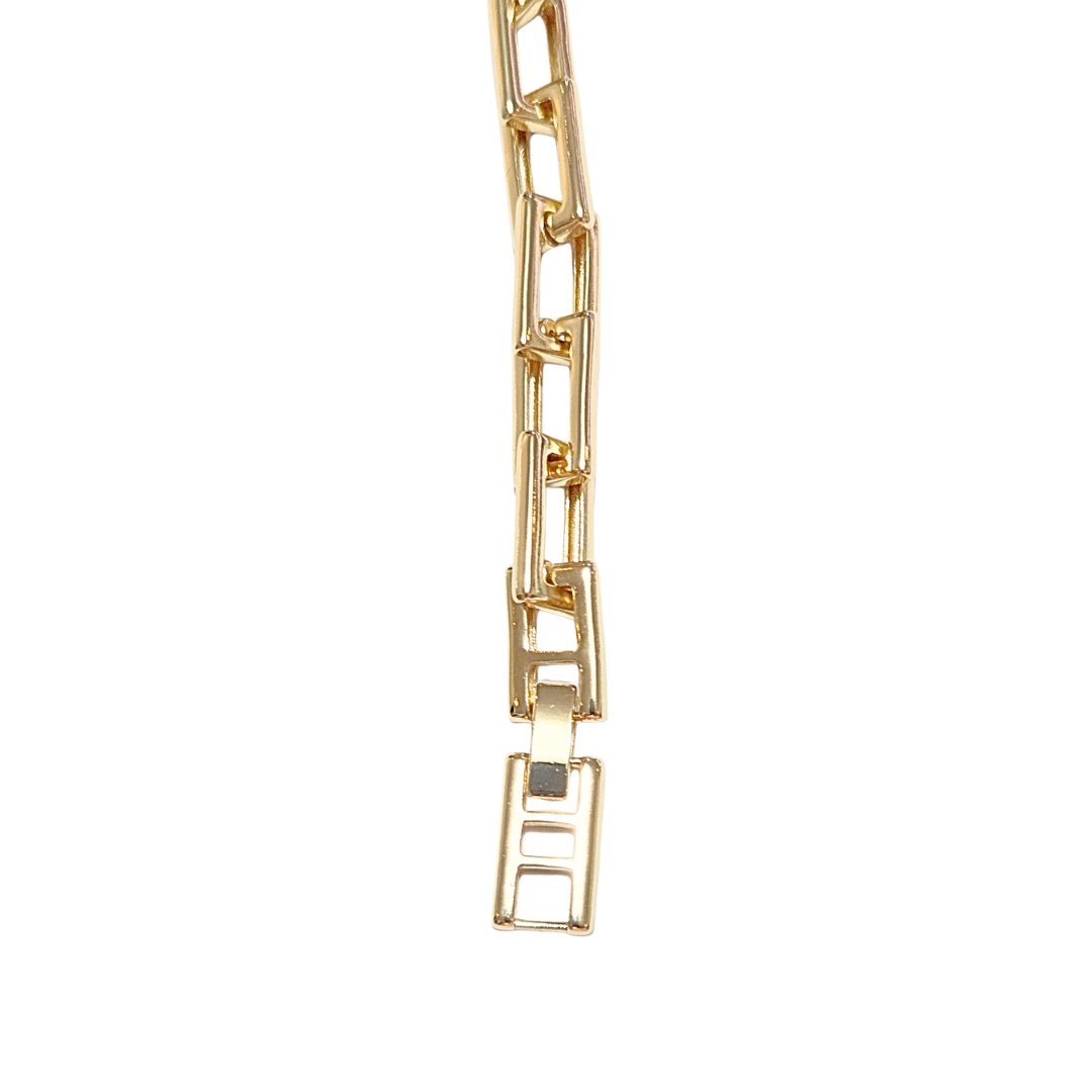 LUA RECTANGULAR | Pulsera gruesa de eslabones rectangulares - Broche desmontable de 19 a 17 cm de largo | Laminado en oro - Imagen 3