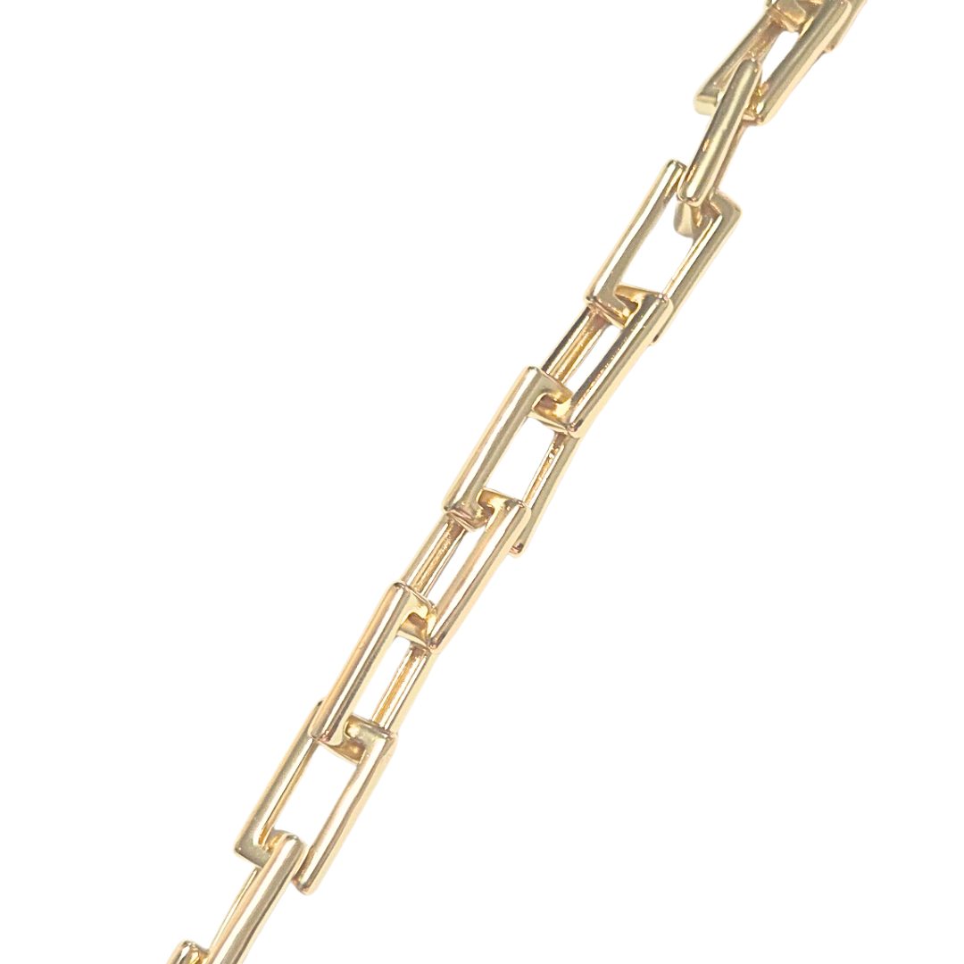 LUA RECTANGULAR | Pulsera gruesa de eslabones rectangulares - Broche desmontable de 19 a 17 cm de largo | Laminado en oro - Imagen 2