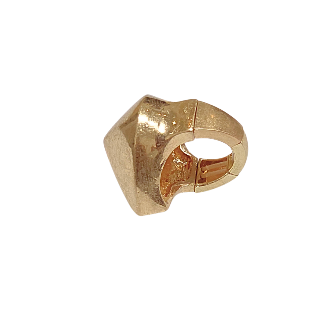 TRIANGULAR CON PUNTA REDONDEADA | Anillo chunky ajustable - talla: 8 - 10 aprox. | Aleación de Zinc - Imagen 4