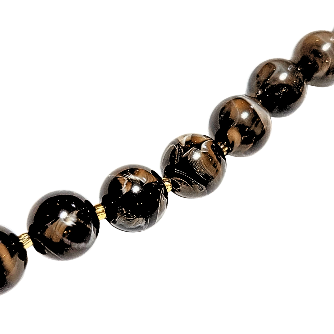 Café con crema | Collar estilo chicle bomba - Corto y grueso | Acrílico con broche de acero - Imagen 4