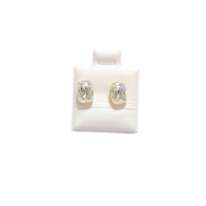 PIEDRAS RECTANGULARES TRANSPARENTES   |   Aretes pegaditos - Chicos   |    Laminado en oro