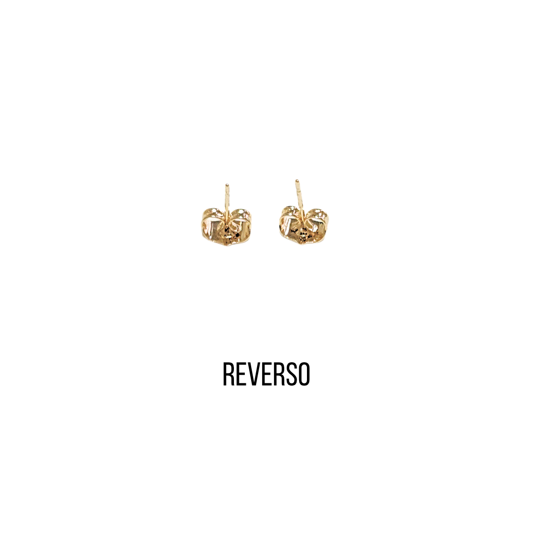 PIEDRAS RECTANGULARES TRANSPARENTES | Aretes pegaditos - Chicos | Laminado en oro - Imagen 3