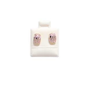 PIEDRAS RECTANGULARES ROSA PÁLIDO   |   Aretes pegaditos - Chicos   |    Laminado en oro