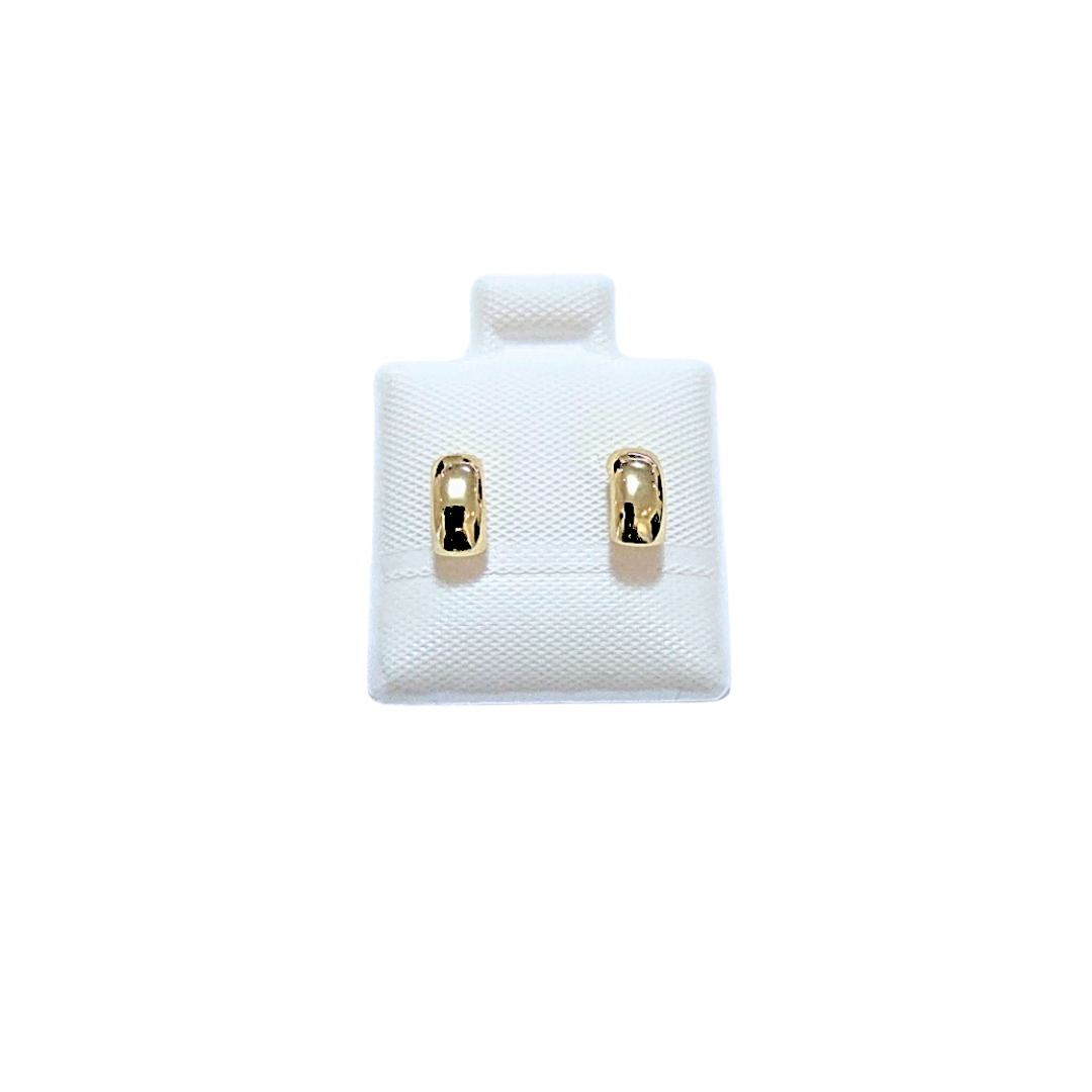 BARRA OVALADA | Aretes tipo broquel - Talla: Mini | Laminado en oro - Imagen 2
