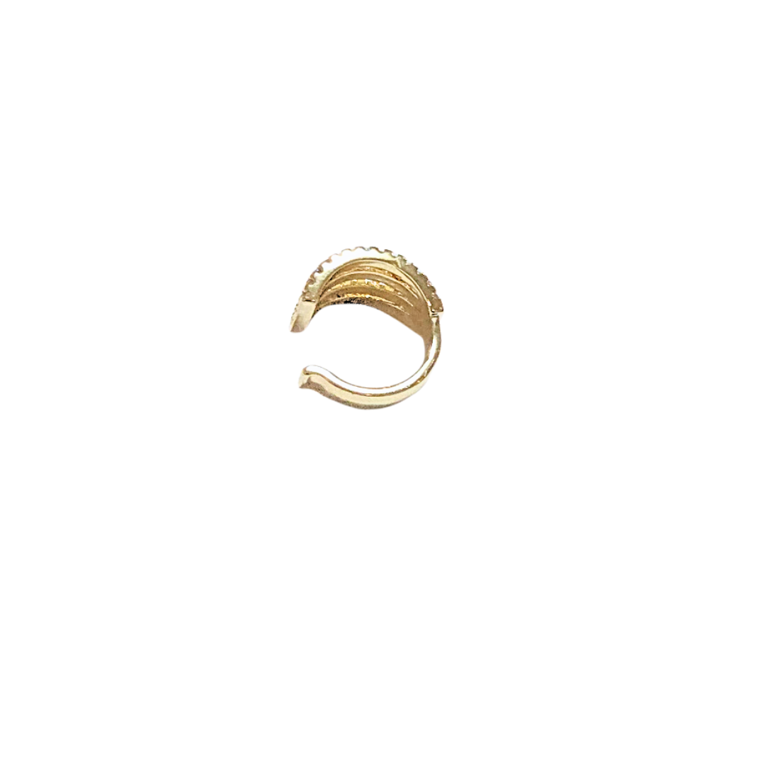 CIRCULAR DE LÍNEAS | Arete simulador - mediano | Laminado en oro - Imagen 2