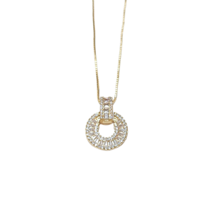 ELLEN BRILLANTE | Collar cadena ajustable y dije mediano - 45 cm de largo y dije mediano | Laminado en oro