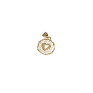 MEDALLA SEMI CIRCULAR CON CORAZÓN | Dije - Chico | Laminado en oro