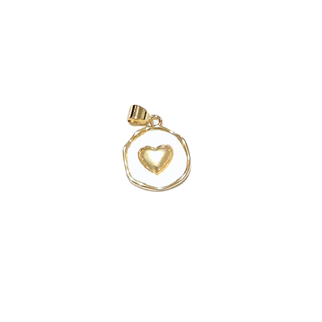 MEDALLA SEMI CIRCULAR CON CORAZÓN | Dije - Chico | Laminado en oro - Imagen 2