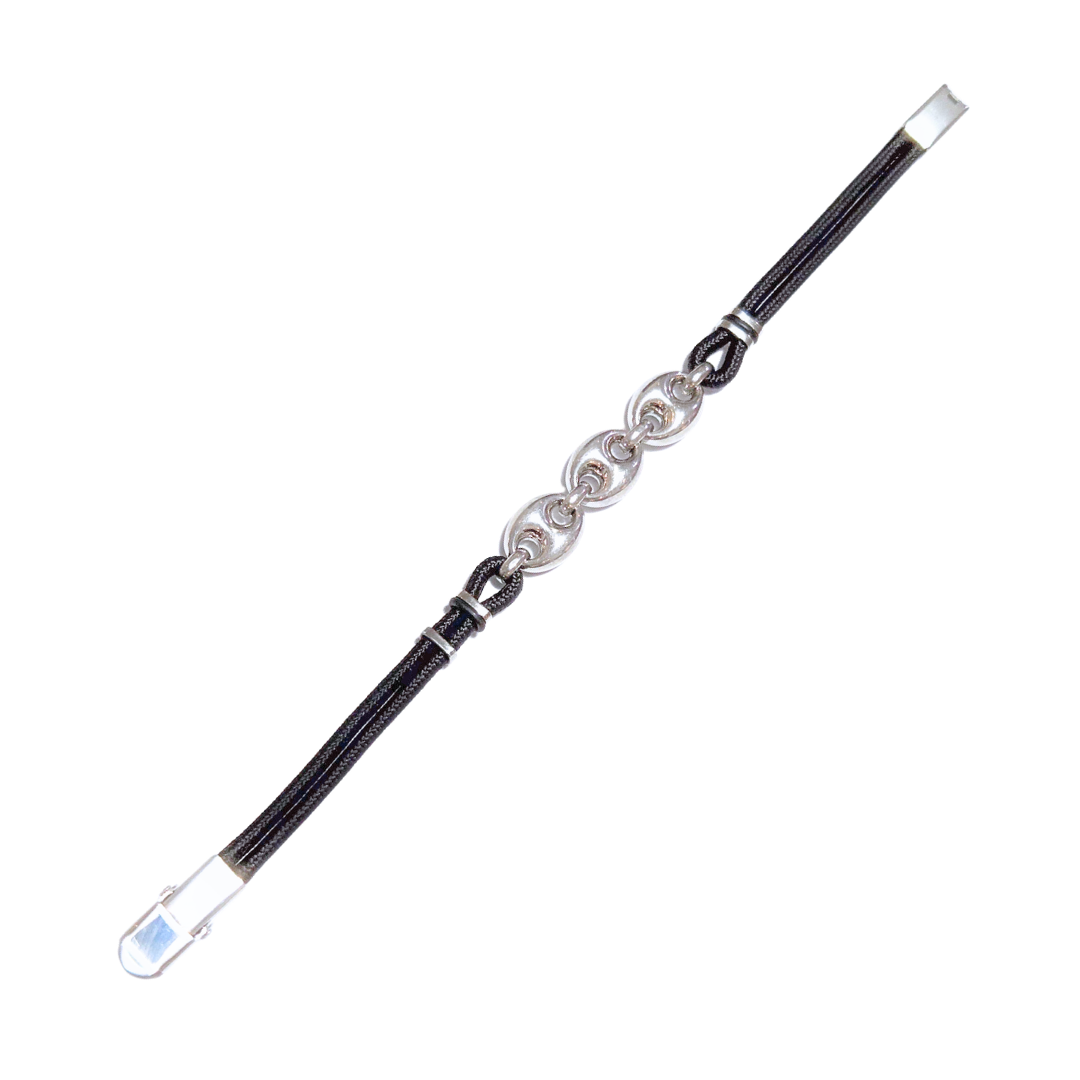 ULA NEGRA CON BOTONES | Pulsera - Mediana | Acero inoxidable e hilo - Imagen 3
