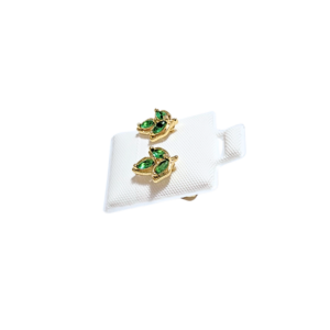 HOJITAS DE CEDRO DORADAS | Aretes tipo broquel - Chicos | Laminado en oro