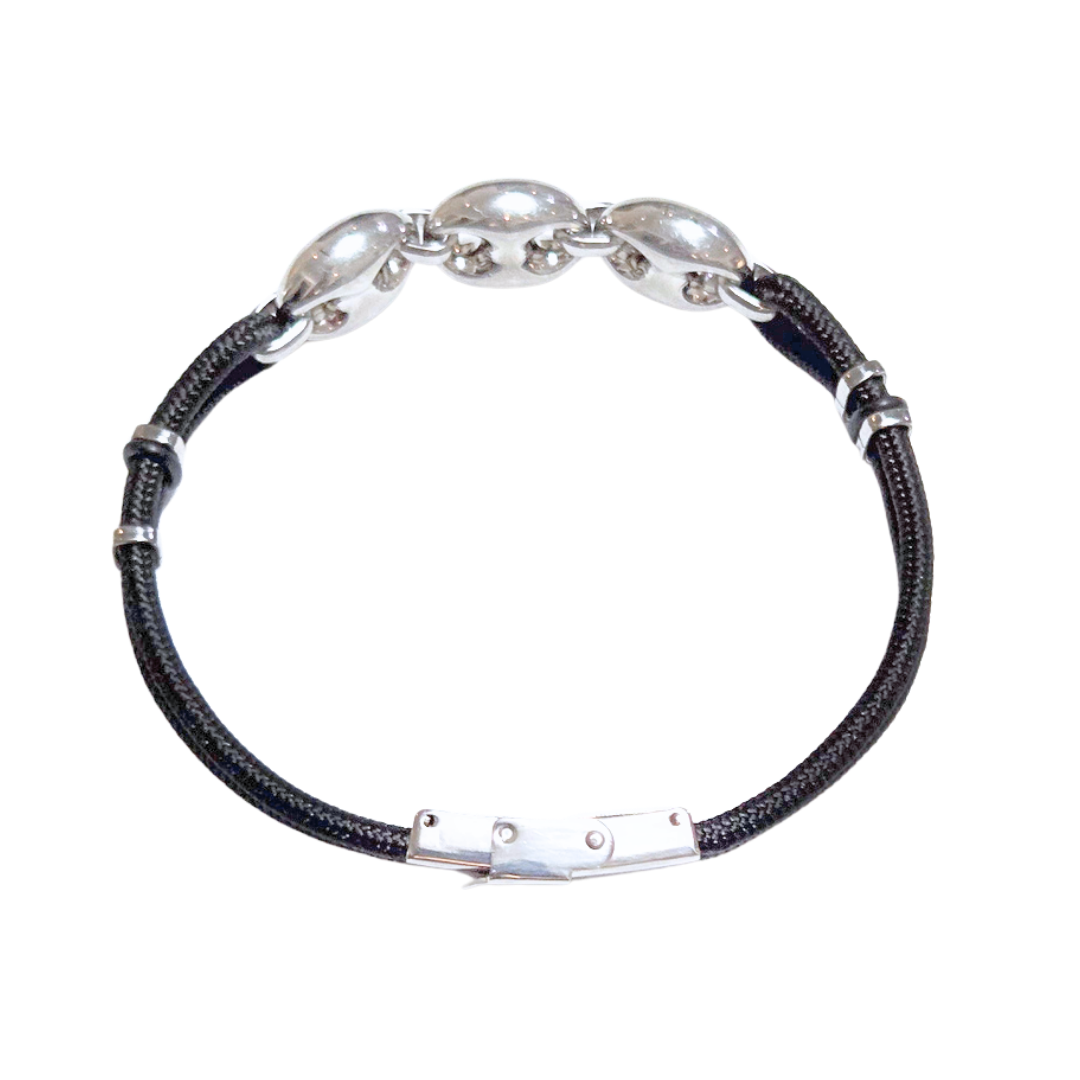 ULA NEGRA CON BOTONES | Pulsera - Mediana | Acero inoxidable e hilo - Imagen 4