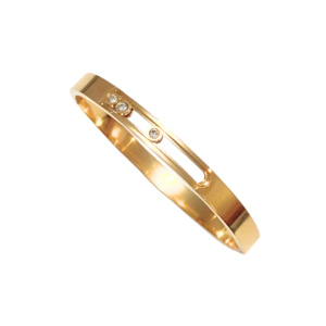 DOLLY EMPEDRADA | Pulsera ovalada tipo brazalete - Talla Ch/M | Acero inoxidable