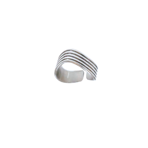 ONDA RALLADA | Anillo delgado ajustable talla: 8 - 10 | Acero inoxidable