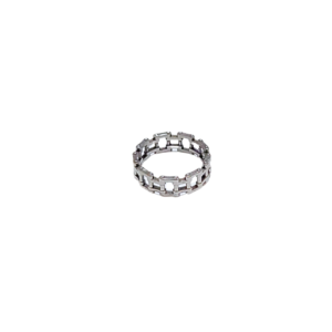 CUADRITOS PLATEADOS    |    Anillo delgado ajustable - No 7 aprox.   |   Acero inoxidable