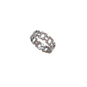 CUADRITOS PLATEADOS    |    Anillo delgado ajustable - No 9 aprox.   |   Acero inoxidable