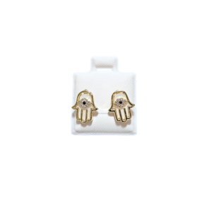 MANO DE FÁTIMA DORADA    |   Aretes tipo broquel - Chicos   |    Laminado en oro