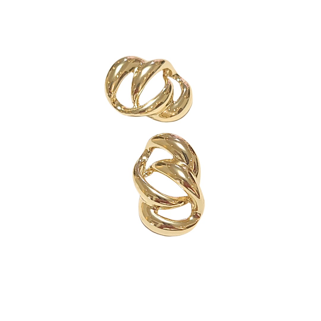 OVALADOS & TRENZADOS DORADOS | Aretes pegaditos - Medianos | Laminado en oro - Imagen 2