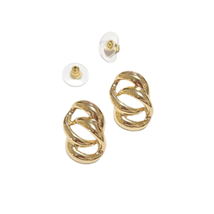 OVALADOS & TRENZADOS DORADOS    |   Aretes pegaditos - Medianos    |    Laminado en oro