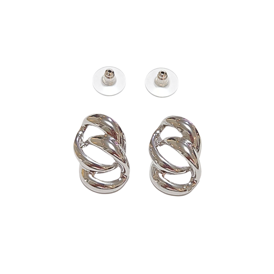 OVALADOS & TRENZADOS PLATEADOS | Aretes pegaditos - Medianos | Baño de rodio