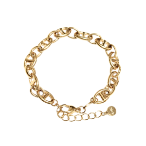 SAFI MEDI | Pulsera de eslabones ovalados - Talla M: 19 cm de largo + 5 cm de extensor | Acero inoxidable