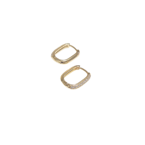 OVALADOS Y ANGOSTOS CON PIEDRAS LATERALES | Aretes huggies tipo arracadas - chicas | Laminado en oro