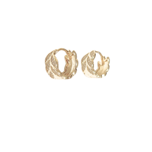 FIGURA DE HOJAS DORADAS    |   Aretes huggies tipo arracadas - chicas    |    Laminado en oro