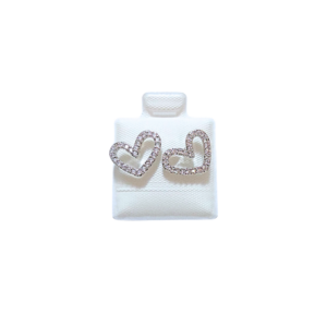 SILUETAS CORAZÓN IRREGULAR   |   Aretes tipo broquel - Chicos   |    Laminado en rodio