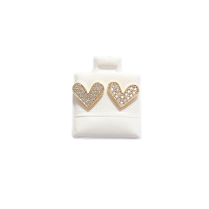 IDI CORAZÓN CON PIEDRAS   |   Aretes pegaditos - Chicos   |    Laminado en oro