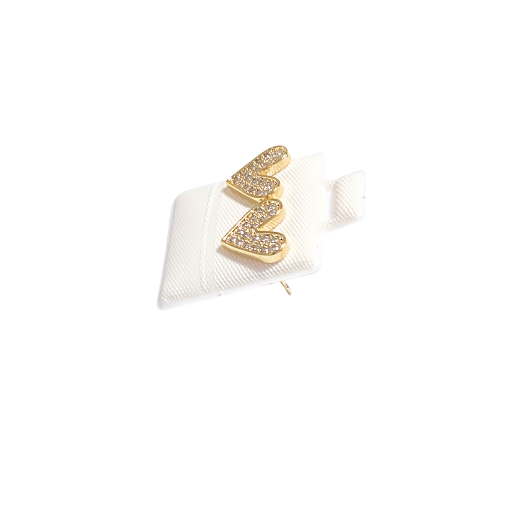 IDI CORAZÓN CON PIEDRAS | Aretes pegaditos - Chicos | Laminado en oro - Imagen 2