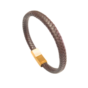 LEE CAFÉ DE BROCHE DORADO | Pulsera - Mediana | Caucho y acero inoxidable