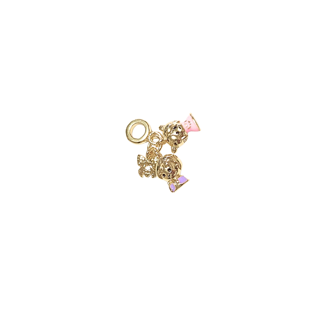 HERMANITAS Y UN MOÑITO | Charm - Mediano | Laminado en oro - Imagen 2